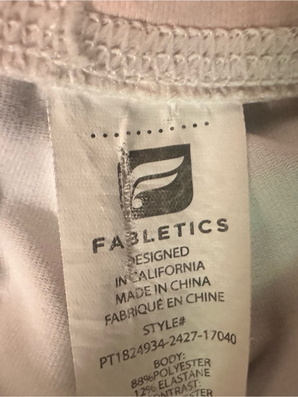 Fabletics White Performance Top - Logo Tag - Picture 3 of 3